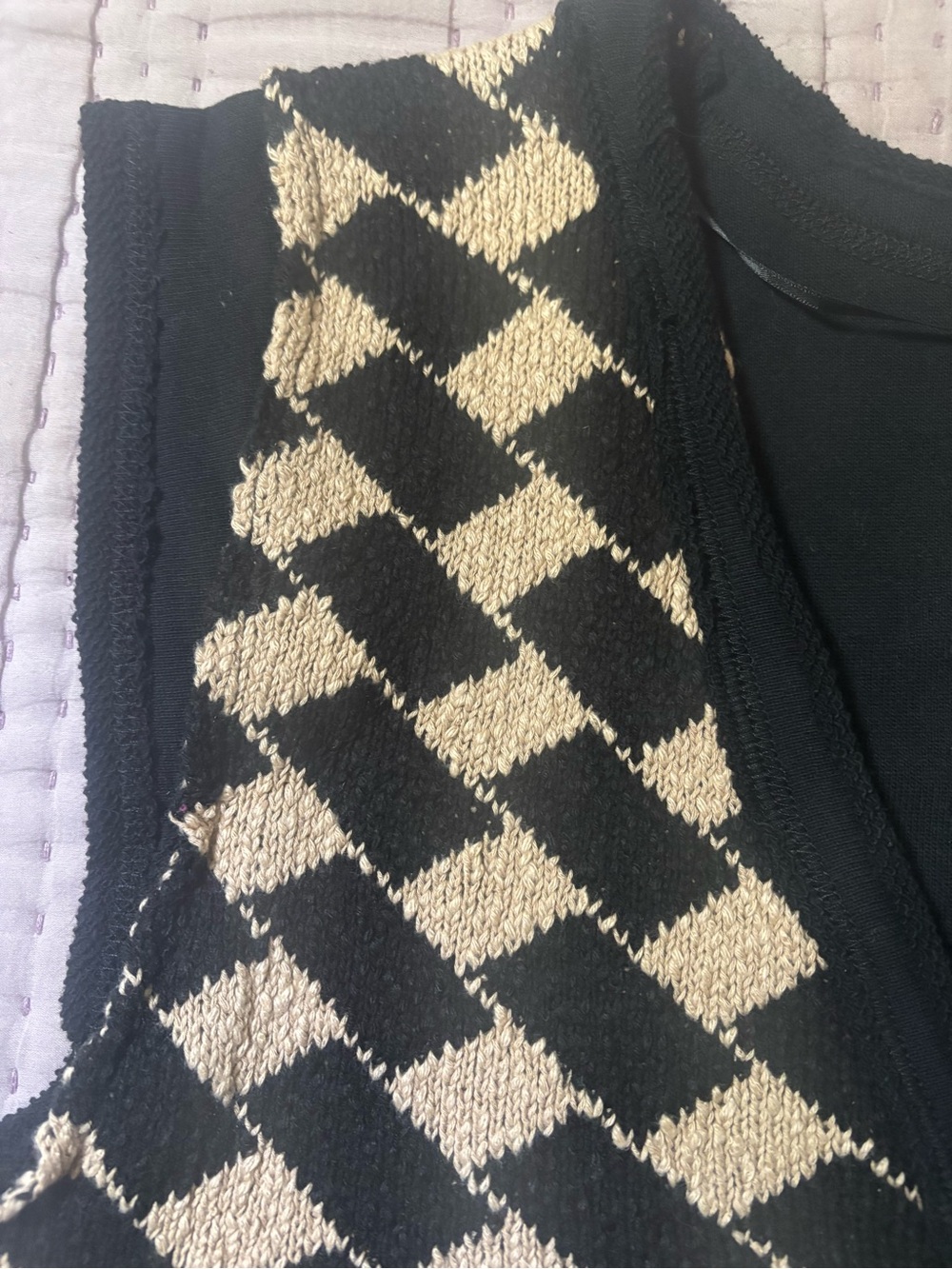 NWT Free People Lola Top / Black + Tan Combo - Picture 11 of 12